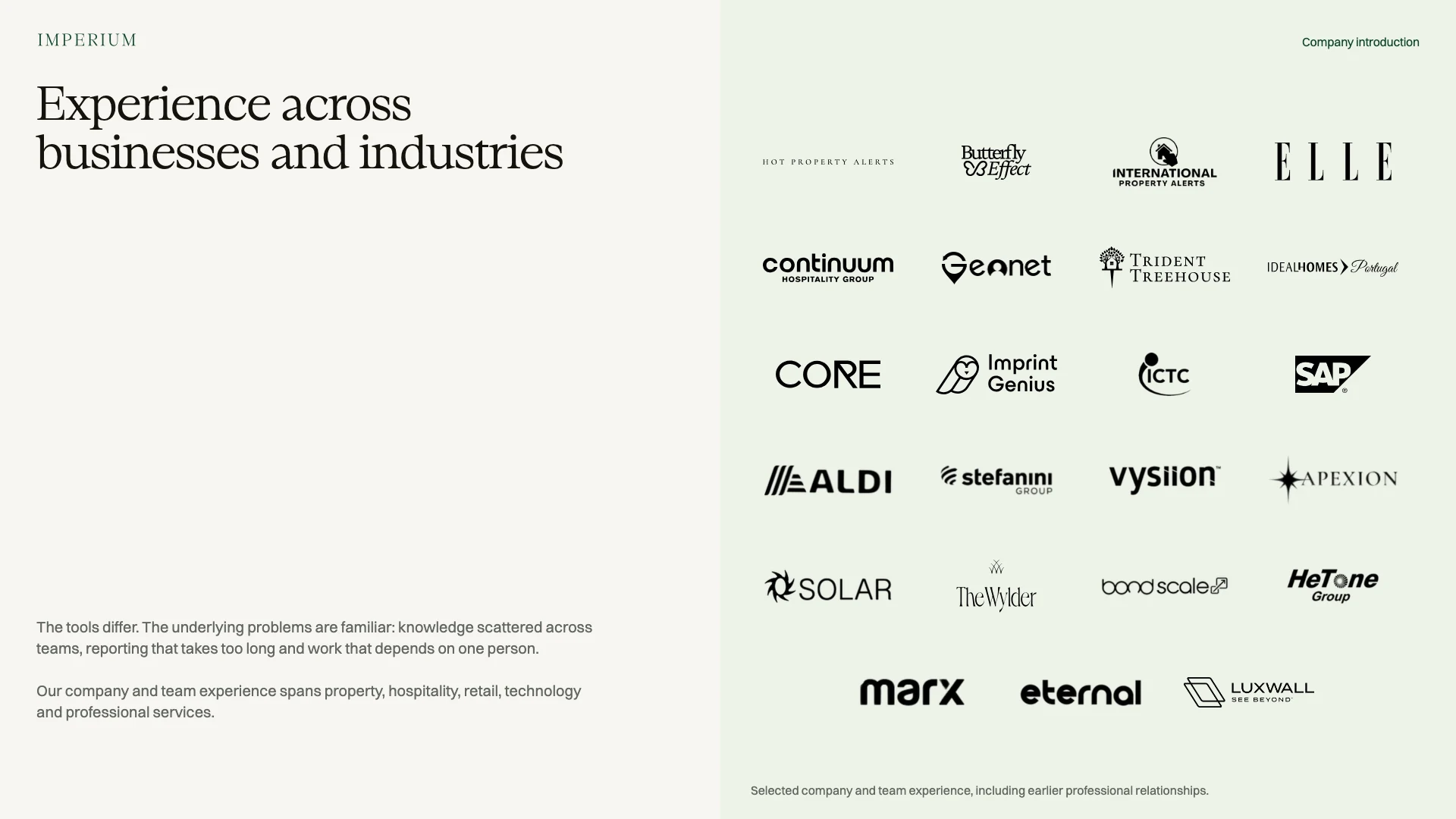 Slide 7: Experience across
businesses and industries