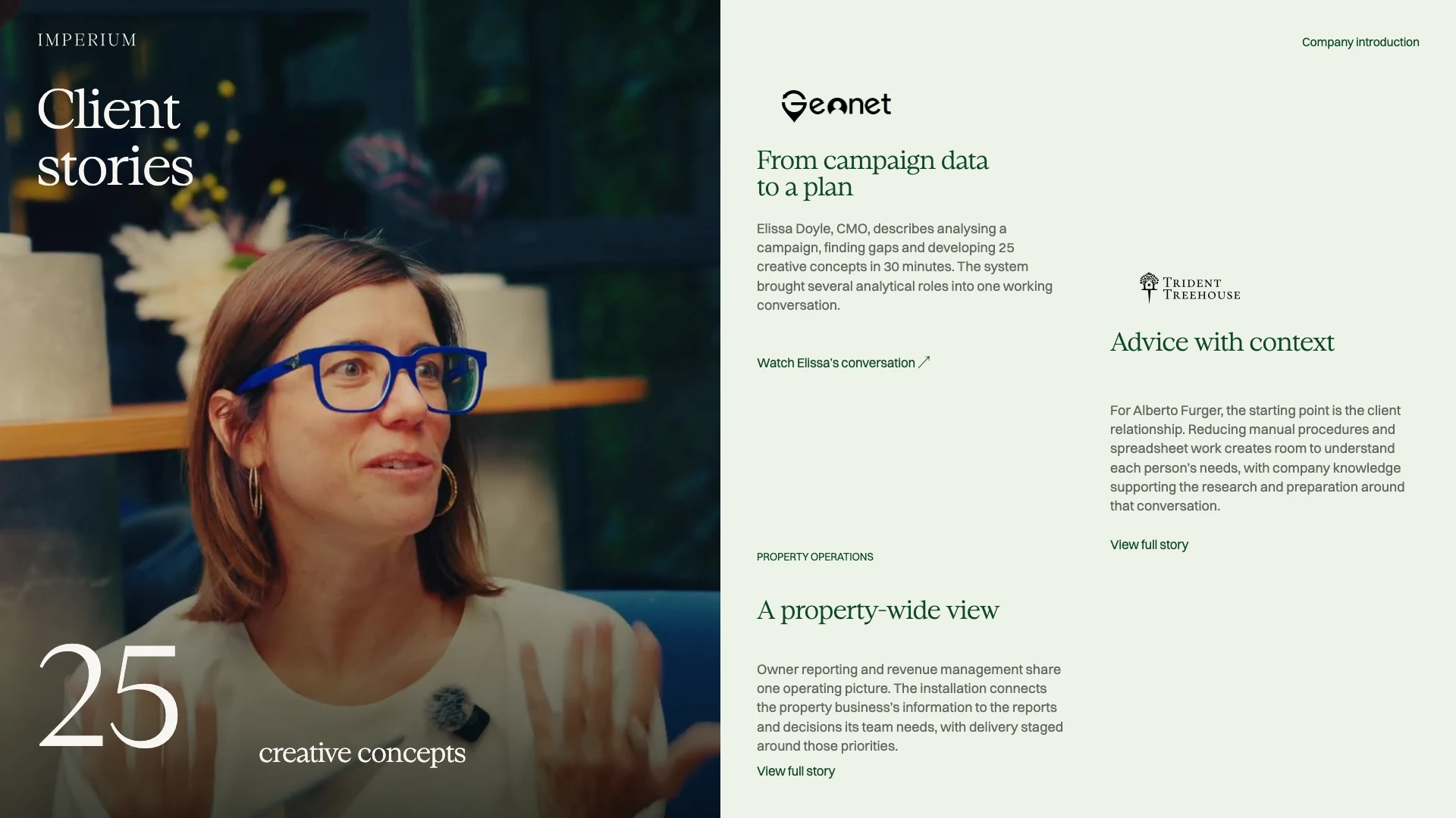 Slide 12: Client stories