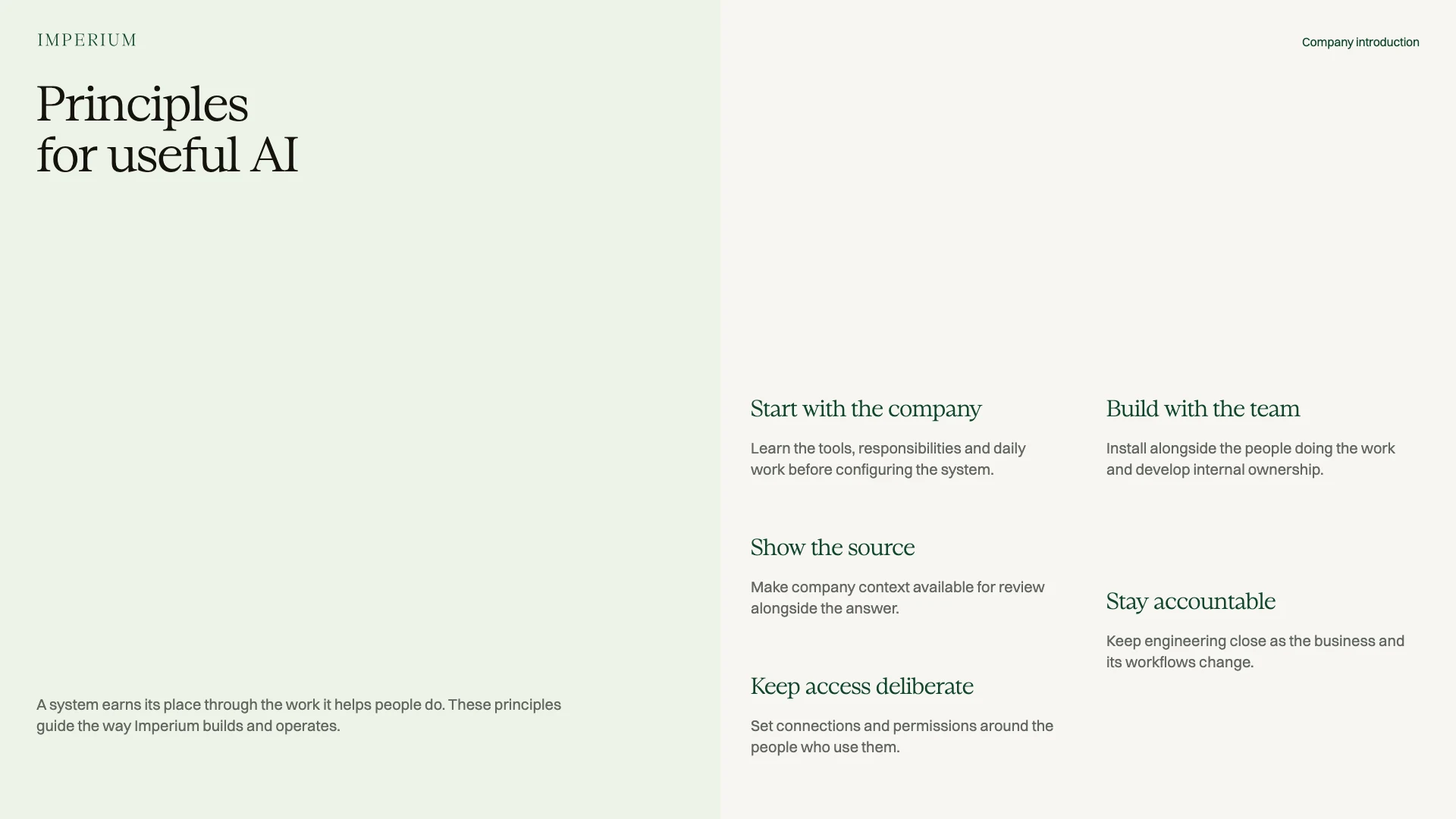 Slide 23: Principles for useful AI