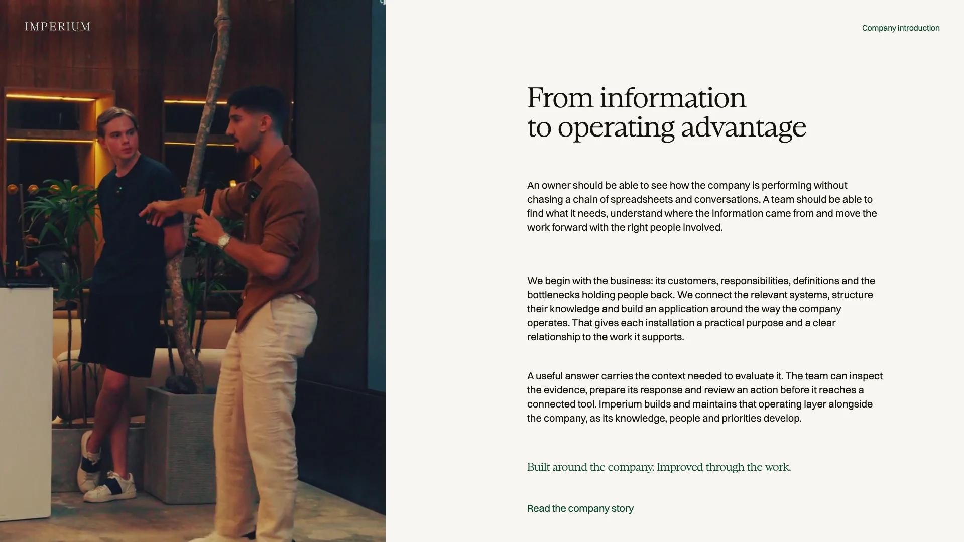 Slide 35: From information to operating advantage